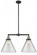 Cone - 2 Light - 21 inch - Black Antique Brass - Stem Hung - Adjustable Island Light (3442|209-BAB-G42-L)