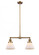 Cone - 2 Light - 21 inch - Brushed Brass - Stem Hung - Adjustable Island Light (3442|209-BB-G41-LED)