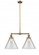 Cone - 2 Light - 21 inch - Brushed Brass - Stem Hung - Adjustable Island Light (3442|209-BB-G42-L-LED)