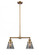 Cone - 2 Light - 21 inch - Brushed Brass - Stem Hung - Adjustable Island Light (3442|209-BB-G63-LED)