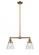 Cone - 2 Light - 21 inch - Brushed Brass - Stem Hung - Adjustable Island Light (3442|209-BB-G64-LED)