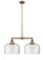 Bell - 2 Light - 21 inch - Brushed Brass - Stem Hung - Adjustable Island Light (3442|209-BB-G72-L)