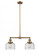 Bell - 2 Light - 21 inch - Brushed Brass - Stem Hung - Adjustable Island Light (3442|209-BB-G74)
