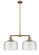Bell - 2 Light - 21 inch - Brushed Brass - Stem Hung - Adjustable Island Light (3442|209-BB-G74-L)