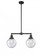 Beacon - 2 Light - 25 inch - Matte Black - Stem Hung - Adjustable Island Light (3442|209-BK-G204-8-LED)