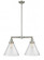 Cone - 2 Light - 21 inch - Brushed Satin Nickel - Stem Hung - Adjustable Island Light (3442|209-SN-G44-L)