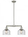 Bell - 2 Light - 21 inch - Brushed Satin Nickel - Stem Hung - Adjustable Island Light (3442|209-SN-G74-LED)