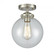 Beacon - 1 Light - 8 inch - Brushed Satin Nickel - Semi-Flush Mount (3442|284-1C-SN-G202-8)
