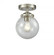 Beacon - 1 Light - 6 inch - Brushed Satin Nickel - Semi-Flush Mount (3442|284-1C-SN-G204-6-LED)