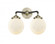 Beacon - 2 Light - 14 inch - Black Antique Brass - Bath Vanity Light (3442|284-2W-BAB-G201-6-LED)