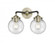 Beacon - 2 Light - 14 inch - Black Antique Brass - Bath Vanity Light (3442|284-2W-BAB-G202-6-LED)