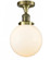 Beacon - 1 Light - 8 inch - Antique Brass - Semi-Flush Mount (3442|517-1CH-AB-G201-8)