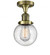 Beacon - 1 Light - 6 inch - Antique Brass - Semi-Flush Mount (3442|517-1CH-AB-G204-6-LED)
