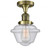 Oxford - 1 Light - 8 inch - Antique Brass - Semi-Flush Mount (3442|517-1CH-AB-G534)