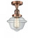 Oxford - 1 Light - 8 inch - Antique Copper - Semi-Flush Mount (3442|517-1CH-AC-G532-LED)
