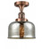 Bell - 1 Light - 8 inch - Antique Copper - Semi-Flush Mount (3442|517-1CH-AC-G78-LED)