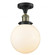 Beacon - 1 Light - 8 inch - Black Antique Brass - Semi-Flush Mount (3442|517-1CH-BAB-G201-8-LED)