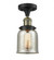 Bell - 1 Light - 5 inch - Black Antique Brass - Semi-Flush Mount (3442|517-1CH-BAB-G58)