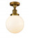 Beacon - 1 Light - 8 inch - Brushed Brass - Semi-Flush Mount (3442|517-1CH-BB-G201-8)