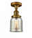 Bell - 1 Light - 5 inch - Brushed Brass - Semi-Flush Mount (3442|517-1CH-BB-G58)