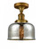 Bell - 1 Light - 8 inch - Brushed Brass - Semi-Flush Mount (3442|517-1CH-BB-G78-LED)