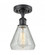 Conesus - 1 Light - 6 inch - Matte Black - Semi-Flush Mount (3442|516-1C-BK-G275-LED)