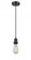 Bare Bulb - 1 Light - 5 inch - Matte Black - Cord hung - Mini Pendant (3442|516-1P-BK-LED)