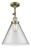 Cone - 1 Light - 12 inch - Antique Brass - Adjustable Semi-Flush Mount (3442|201F-AB-G42-L)