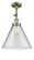 Cone - 1 Light - 12 inch - Antique Brass - Adjustable Semi-Flush Mount (3442|201F-AB-G42-L-LED)