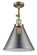 Cone - 1 Light - 12 inch - Antique Brass - Adjustable Semi-Flush Mount (3442|201F-AB-G43-L-LED)