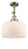 Bell - 1 Light - 12 inch - Antique Brass - Adjustable Semi-Flush Mount (3442|201F-AB-G71-L)