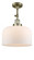 Bell - 1 Light - 12 inch - Antique Brass - Adjustable Semi-Flush Mount (3442|201F-AB-G71-L-LED)