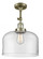 Bell - 1 Light - 12 inch - Antique Brass - Adjustable Semi-Flush Mount (3442|201F-AB-G72-L-LED)