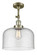 Bell - 1 Light - 12 inch - Antique Brass - Adjustable Semi-Flush Mount (3442|201F-AB-G74-L)