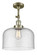 Bell - 1 Light - 12 inch - Antique Brass - Adjustable Semi-Flush Mount (3442|201F-AB-G74-L-LED)
