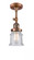 Canton - 1 Light - 5 inch - Antique Copper - Adjustable Semi-Flush Mount (3442|201F-AC-G184S)