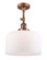 Bell - 1 Light - 12 inch - Antique Copper - Adjustable Semi-Flush Mount (3442|201F-AC-G71-L-LED)