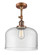 Bell - 1 Light - 12 inch - Antique Copper - Adjustable Semi-Flush Mount (3442|201F-AC-G72-L)