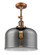 Bell - 1 Light - 12 inch - Antique Copper - Adjustable Semi-Flush Mount (3442|201F-AC-G73-L)