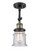 Canton - 1 Light - 5 inch - Black Antique Brass - Adjustable Semi-Flush Mount (3442|201F-BAB-G184S)