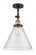 Cone - 1 Light - 12 inch - Black Antique Brass - Adjustable Semi-Flush Mount (3442|201F-BAB-G44-L-LED)