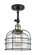 Bell Cage - 1 Light - 9 inch - Black Antique Brass - Semi-Flush Mount (3442|201F-BAB-G74-CE)