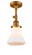 Bellmont - 1 Light - 6 inch - Brushed Brass - Adjustable Semi-Flush Mount (3442|201F-BB-G191)