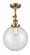 Beacon - 1 Light - 10 inch - Brushed Brass - Adjustable Semi-Flush Mount (3442|201F-BB-G202-10)