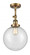 Beacon - 1 Light - 10 inch - Brushed Brass - Adjustable Semi-Flush Mount (3442|201F-BB-G204-10-LED)