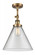 Cone - 1 Light - 12 inch - Brushed Brass - Adjustable Semi-Flush Mount (3442|201F-BB-G42-L)