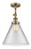 Cone - 1 Light - 12 inch - Brushed Brass - Adjustable Semi-Flush Mount (3442|201F-BB-G42-L-LED)