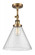 Cone - 1 Light - 12 inch - Brushed Brass - Adjustable Semi-Flush Mount (3442|201F-BB-G44-L)