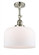 Bell - 1 Light - 12 inch - Polished Nickel - Adjustable Semi-Flush Mount (3442|201F-PN-G71-L)