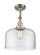 Bell - 1 Light - 12 inch - Brushed Satin Nickel - Adjustable Semi-Flush Mount (3442|201F-SN-G72-L-LED)